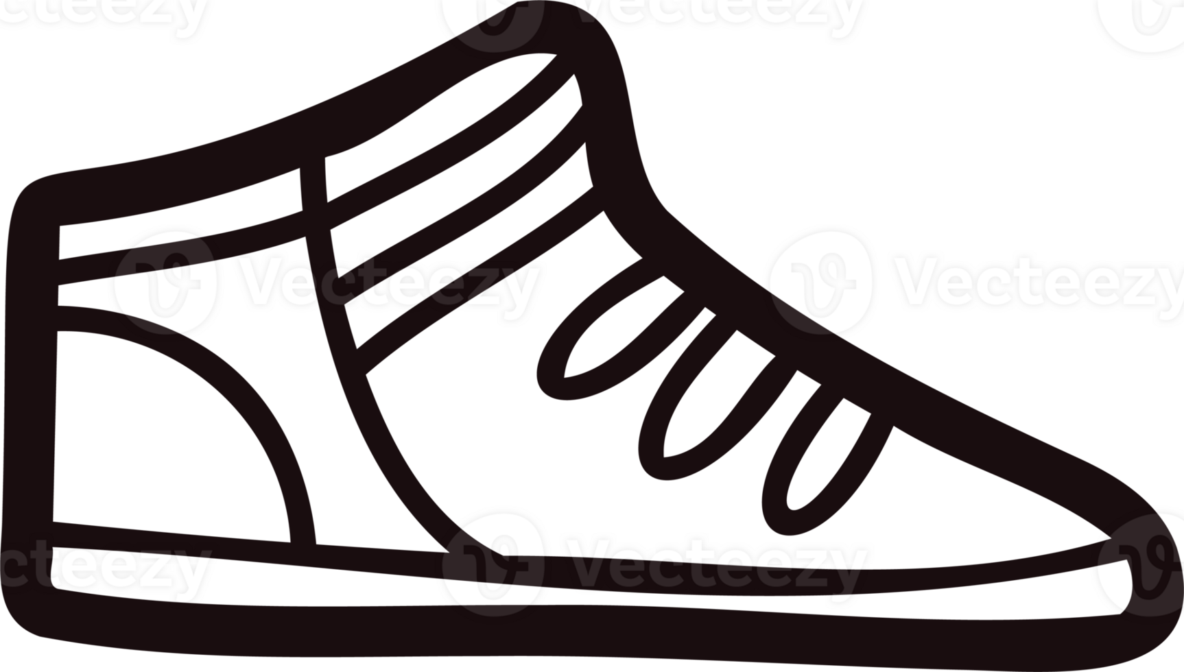 Hand Drawn cute sneakers in doodle style png