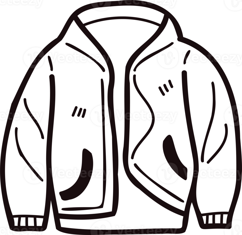 Hand Drawn cute jackets for men in doodle style png