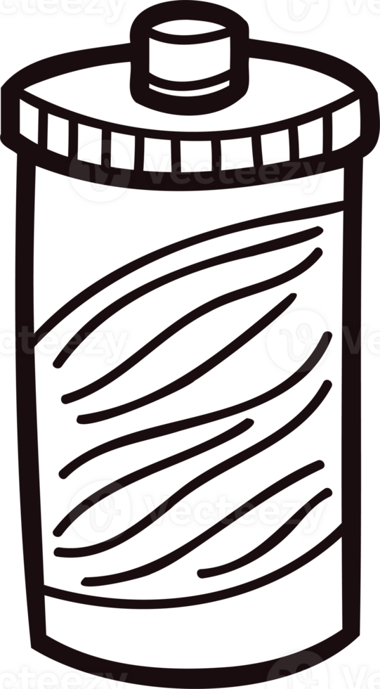Hand Drawn bottle in doodle style png