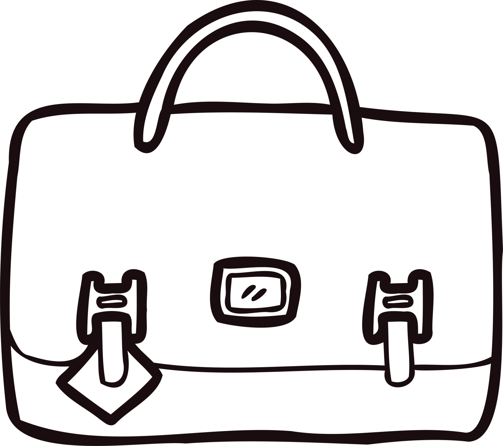 Hand Drawn cute business bag in doodle style 24207352 PNG