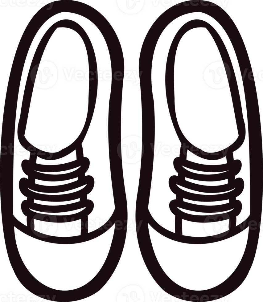 Hand Drawn cute sneakers in doodle style png