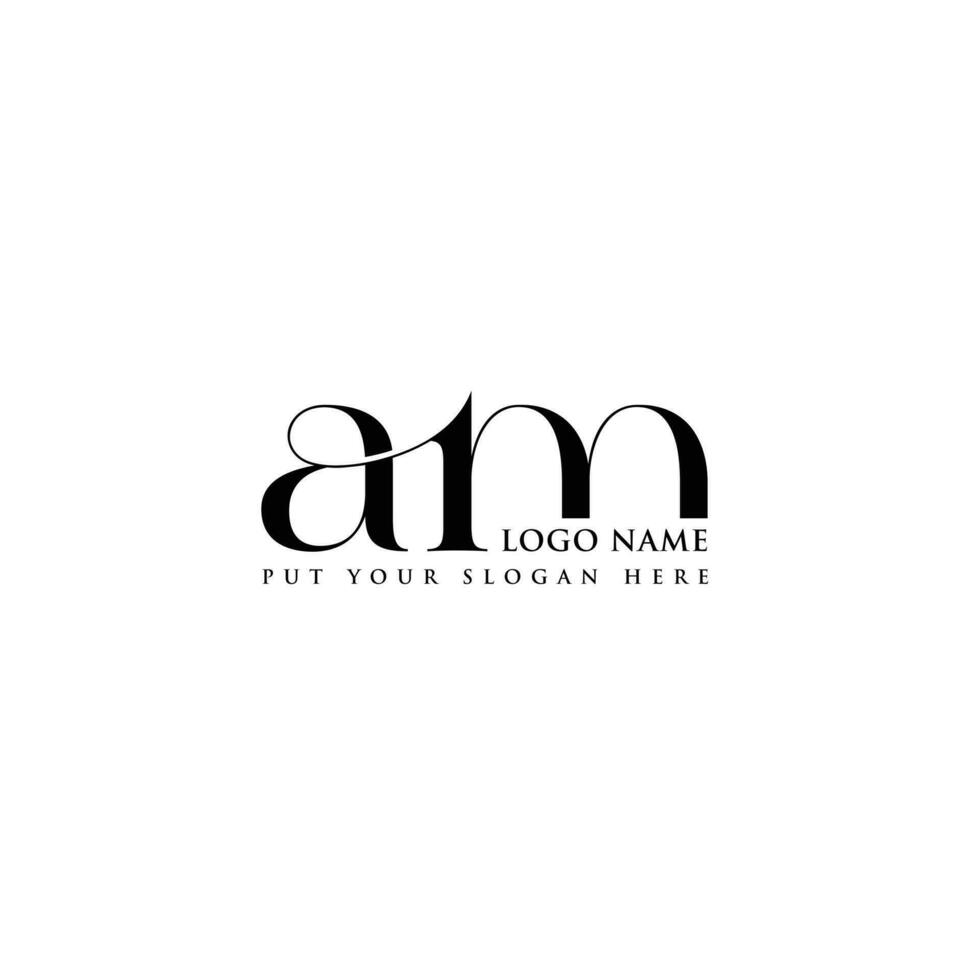 AM Letter Logo Design with Creative Modern Trendy Free Vector