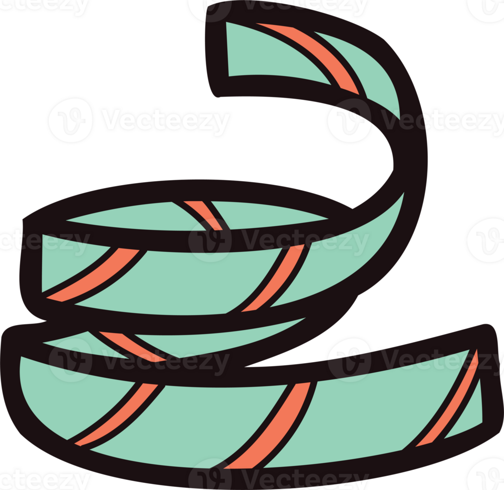 Hand Drawn ribbon in doodle style png