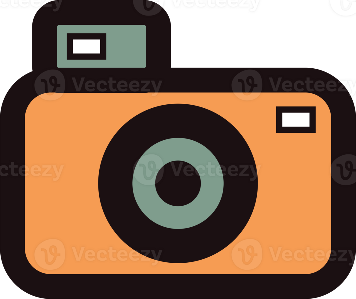 Hand Drawn digital camera in doodle style png