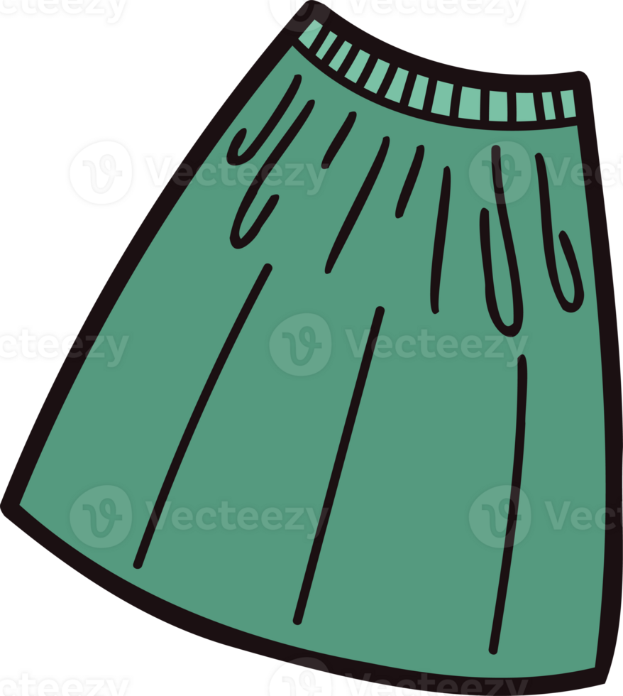 Hand Drawn skirt for women in doodle style png