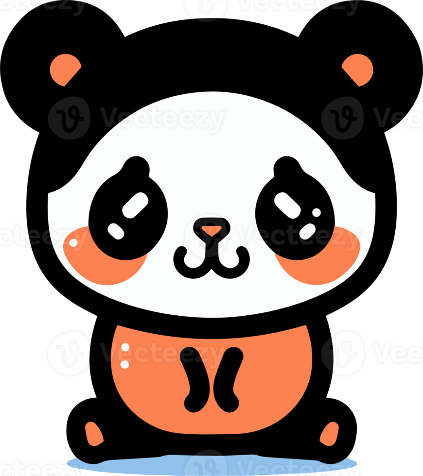 Hand Drawn cute panda in doodle style png