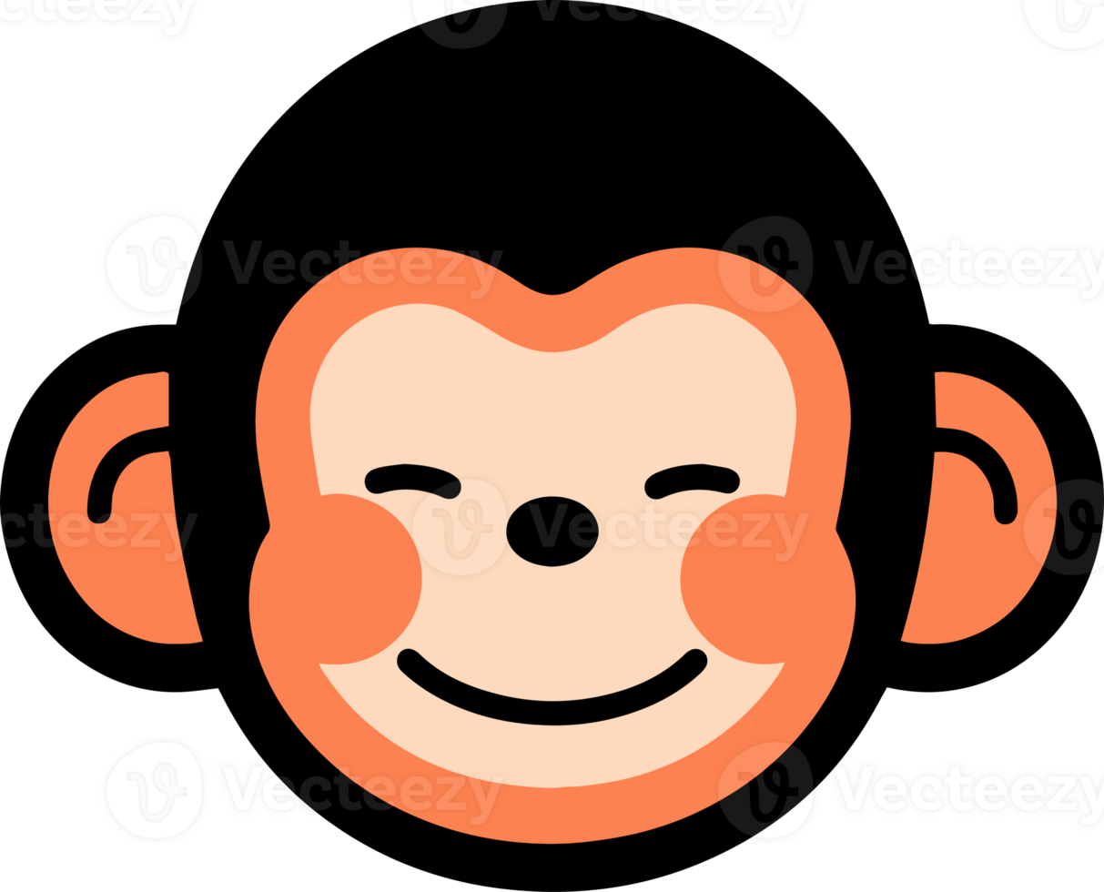 Hand Drawn cute monkey in doodle style png