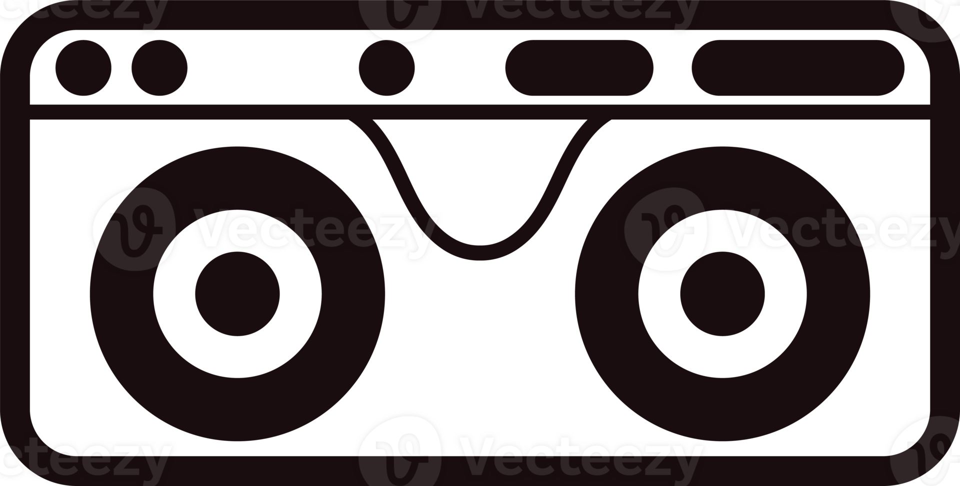 Hand Drawn cassette in doodle style png