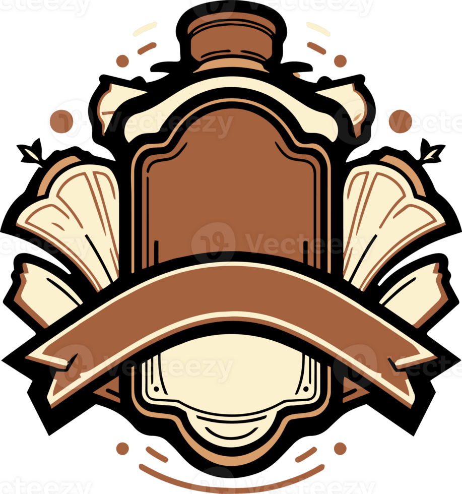 vintage logo in flat line art style png
