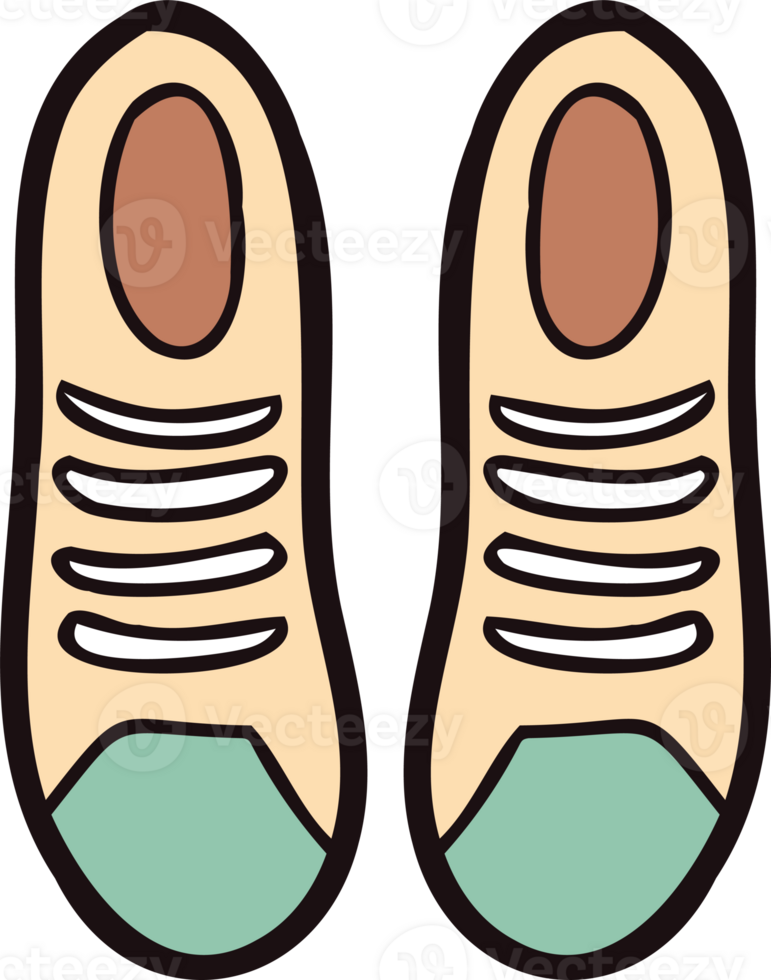 Hand Drawn cute sneakers in doodle style png