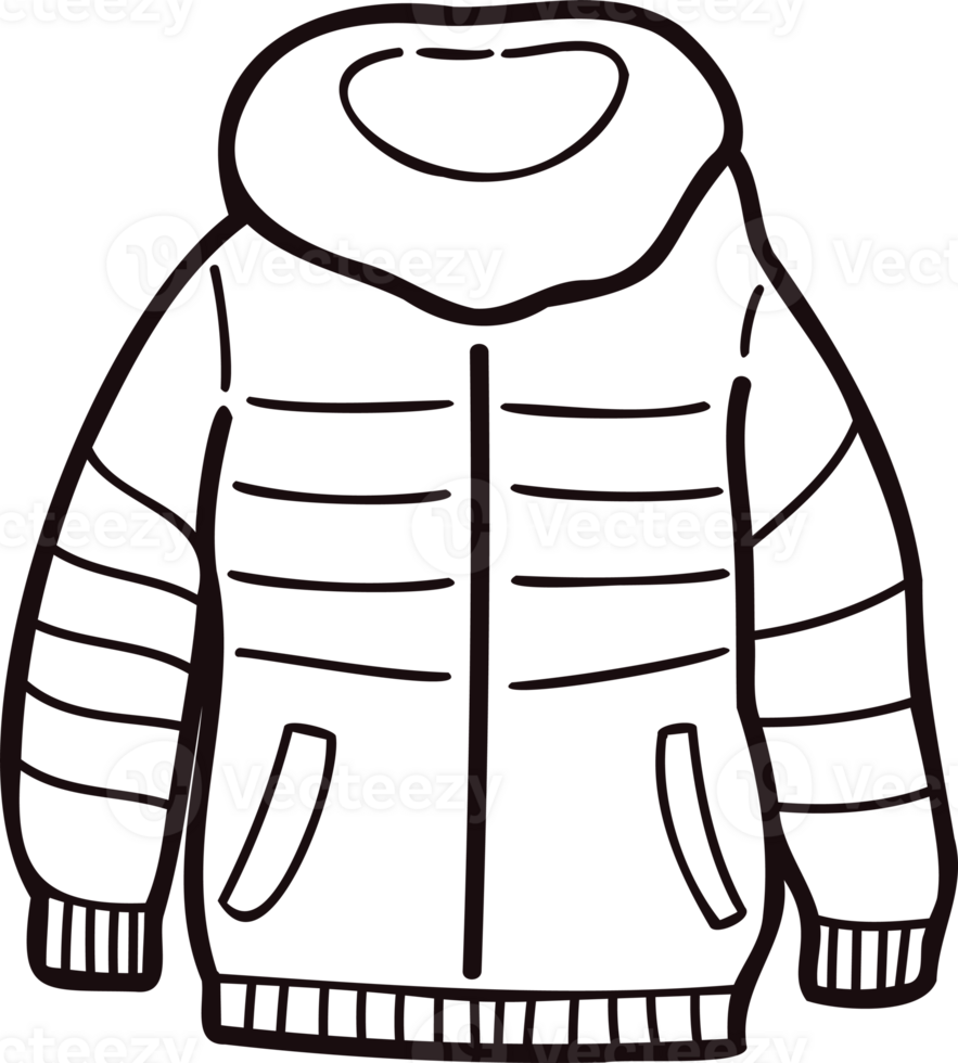 Hand Drawn cute jackets for men in doodle style png