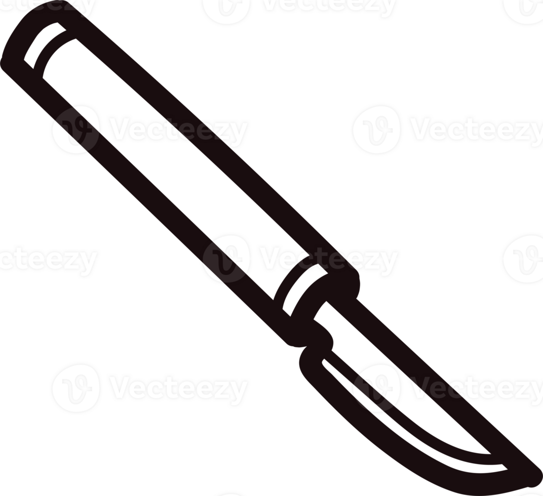 Hand Drawn scalpel in doodle style png