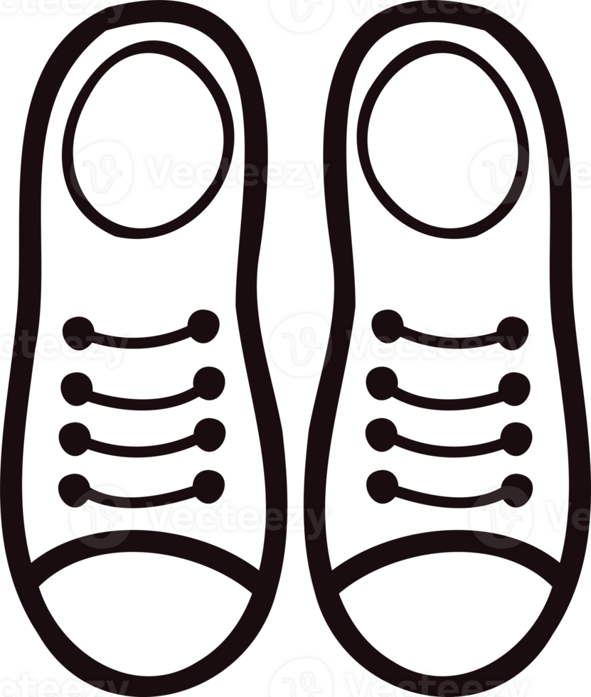 Hand Drawn cute sneakers in doodle style png
