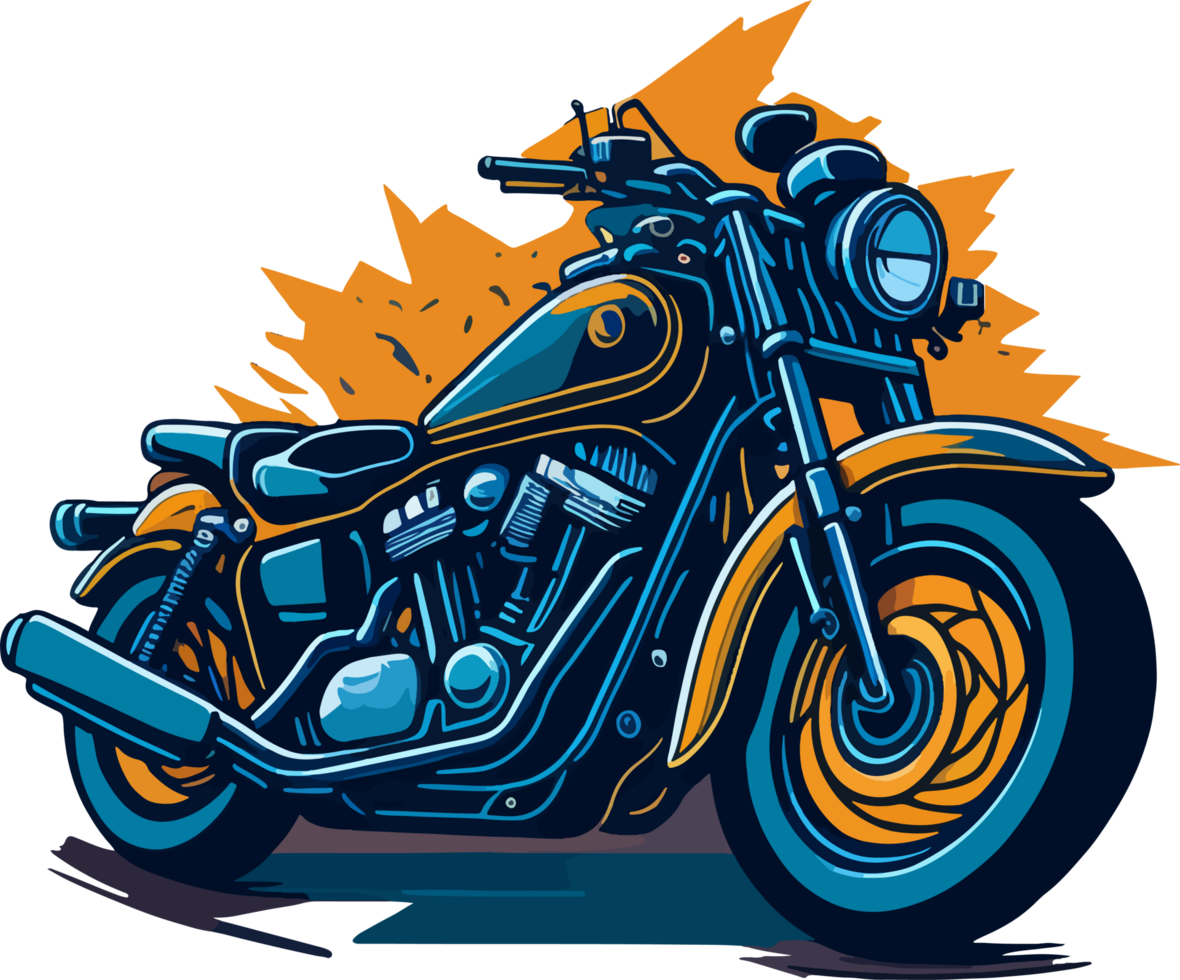 motocicleta dibujos animados logo con ai generativo png