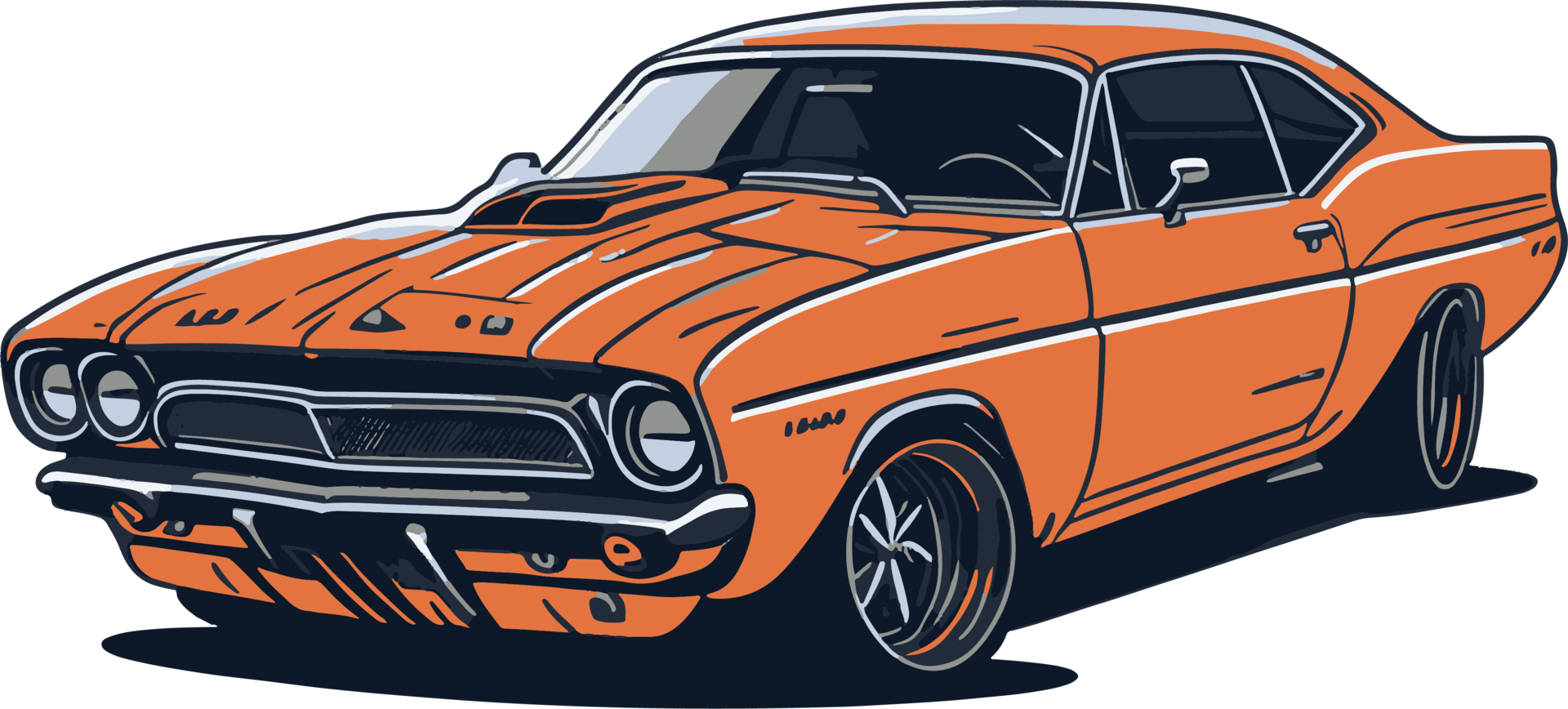 Classic Muscle Cars Cartoon with png