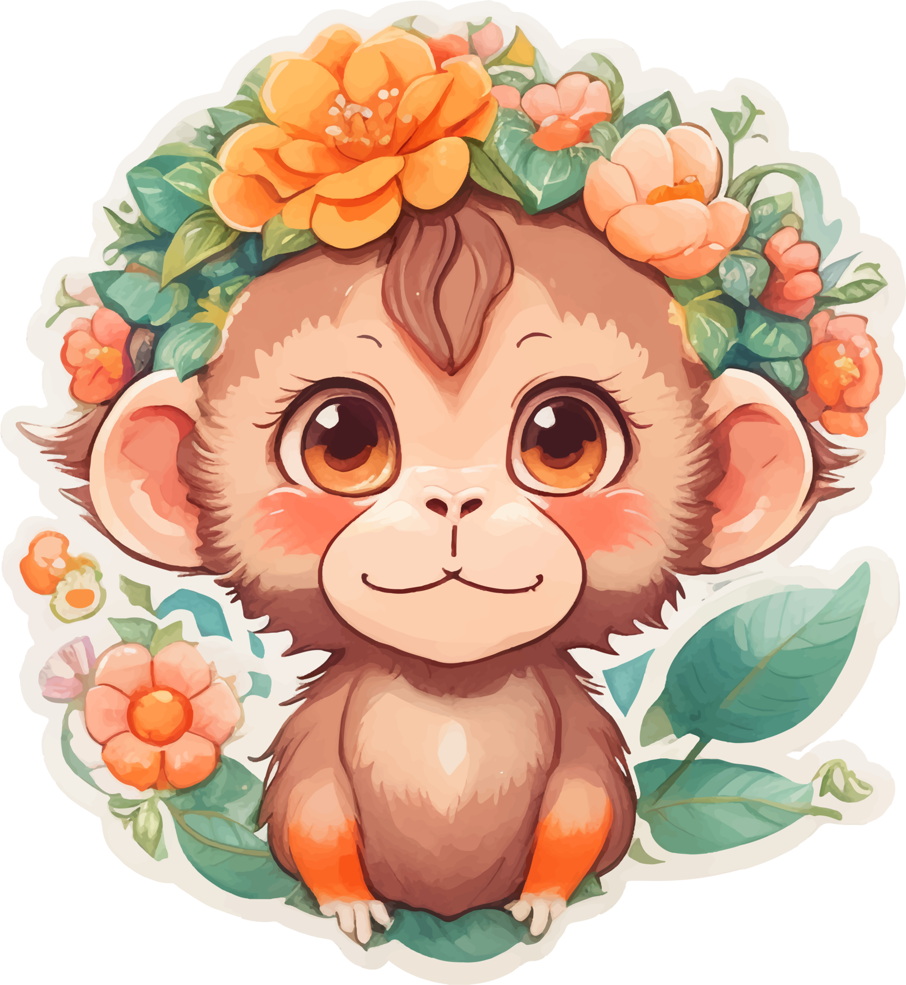 Little Monkey PNG Picture, Happy Little Monkey, Monkey Clipart