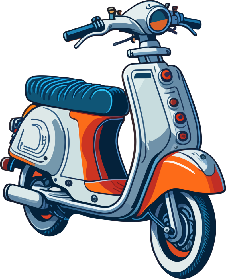 Scooter Cartoon Illustration with png