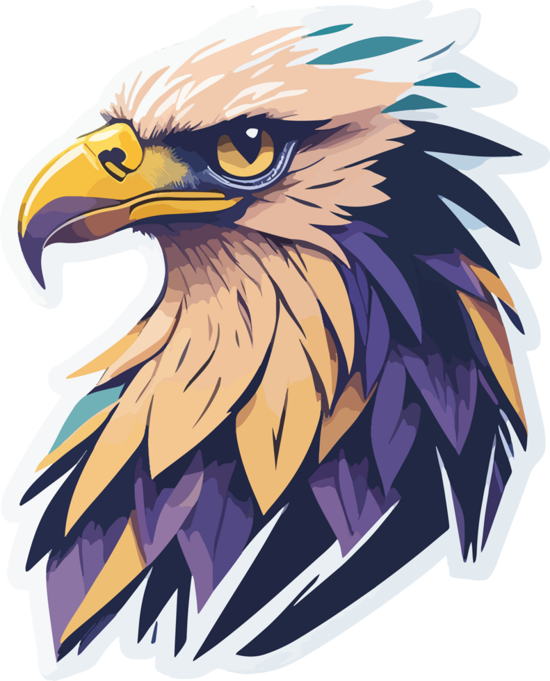 aquila testa logo etichetta con ai generativo png