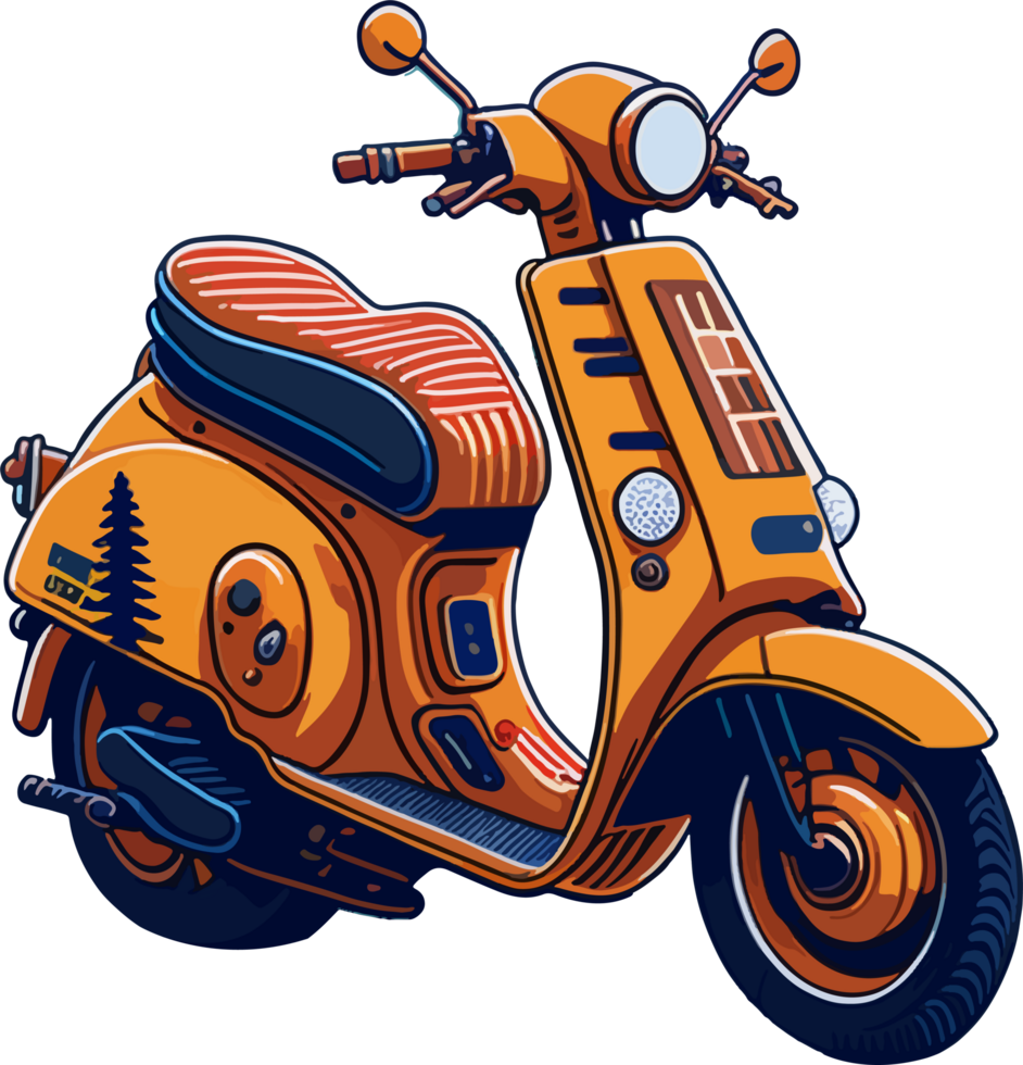 retro scooter bicicleta con ai generativo png