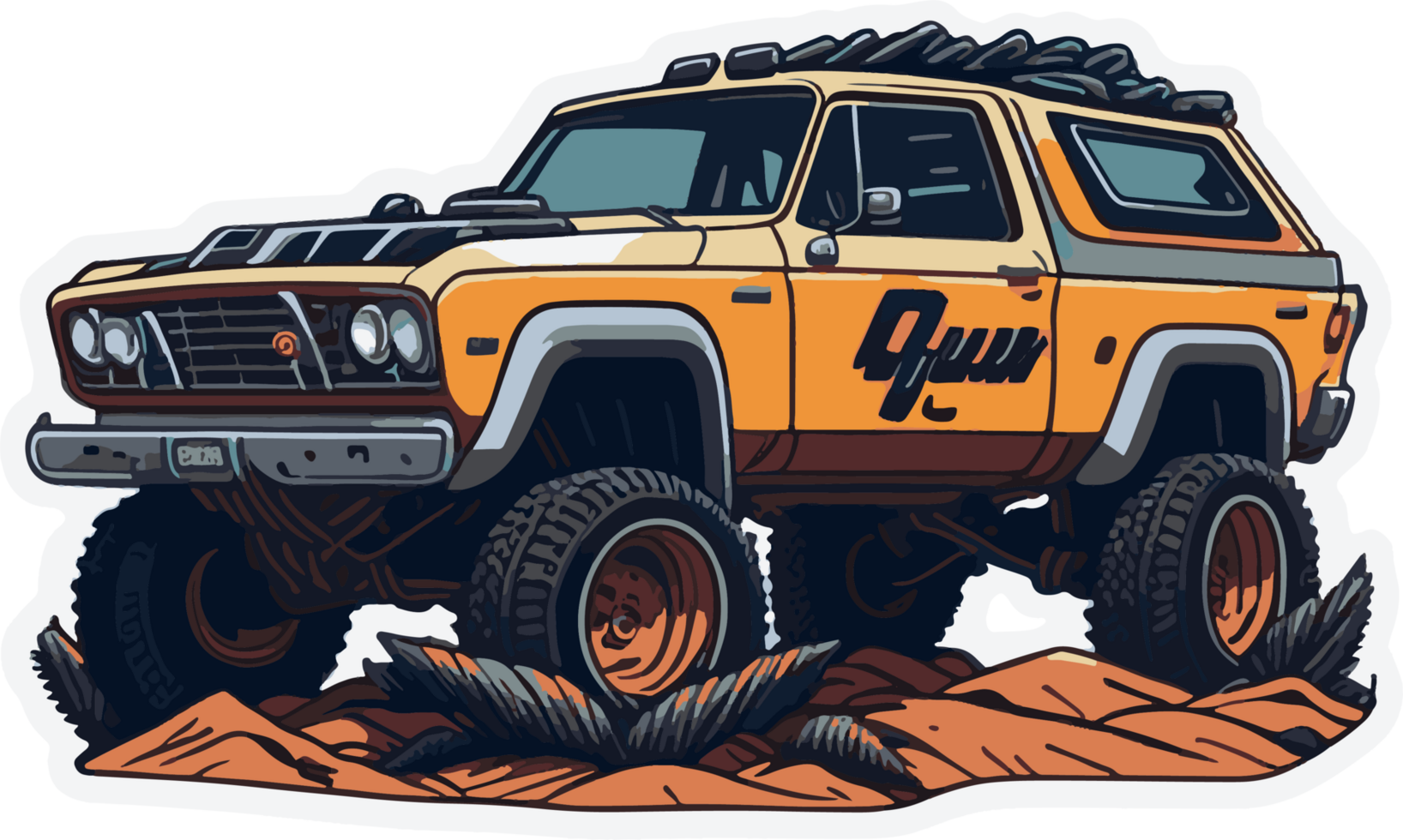 Off Road Classic Car Cartoon with png