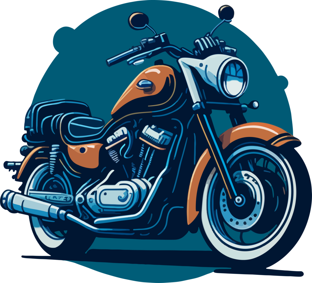 vintage motocicleta desenho animado logotipo com ai generativo png