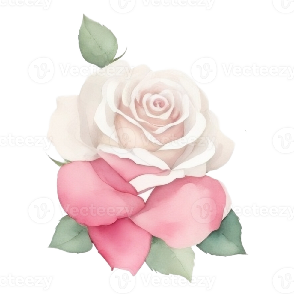 Watercolor bouquet of rose flowers png