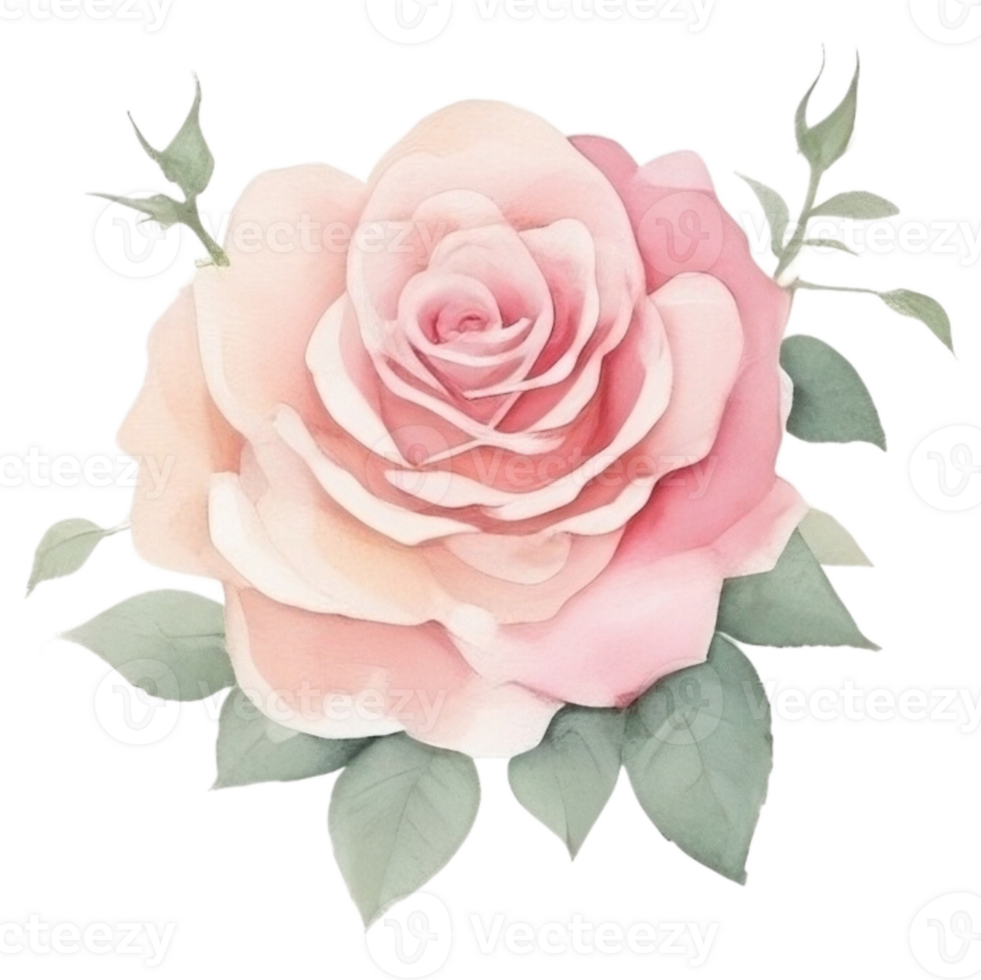 Watercolor bouquet of rose flowers png