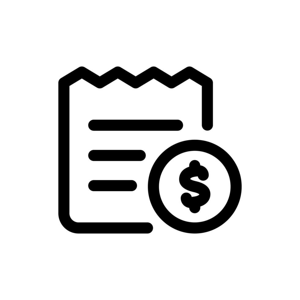 Simple Receipt icon. The icon can be used for websites, print templates, presentation templates, illustrations, etc vector