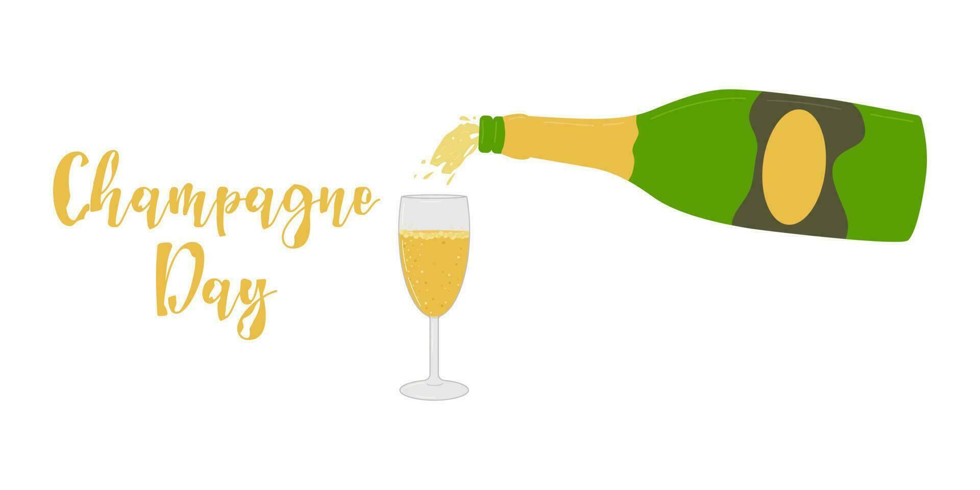 Champagne drink isolated on a white background. vector