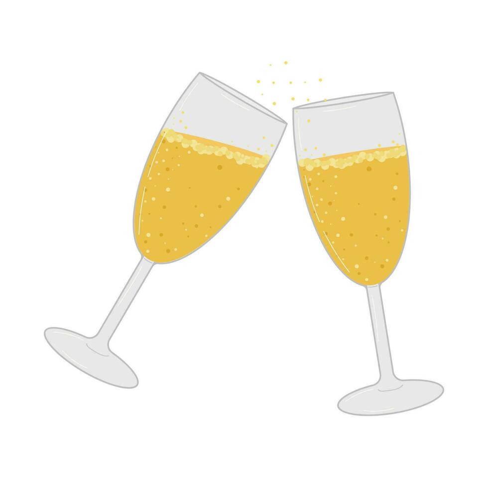 Champagne drink isolated on a white background. vector