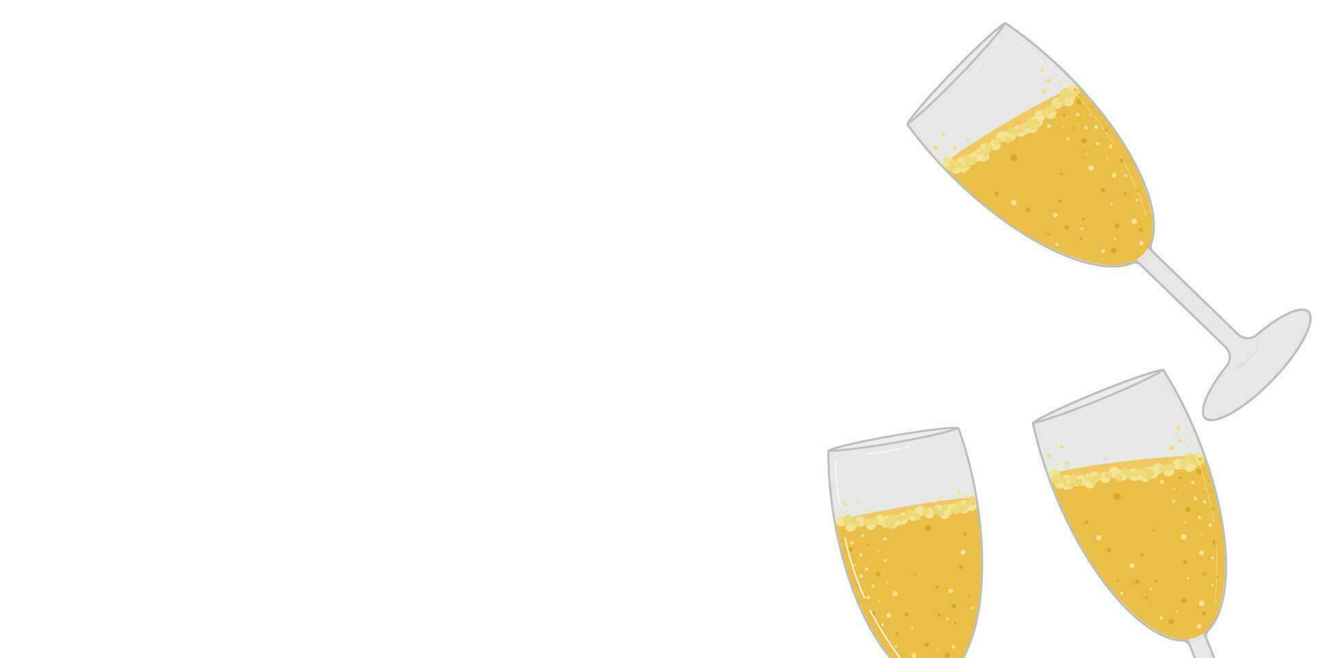 Champagne drink isolated on a white background. vector