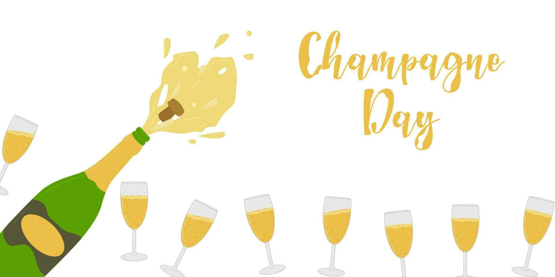 Champagne drink isolated on a white background. vector