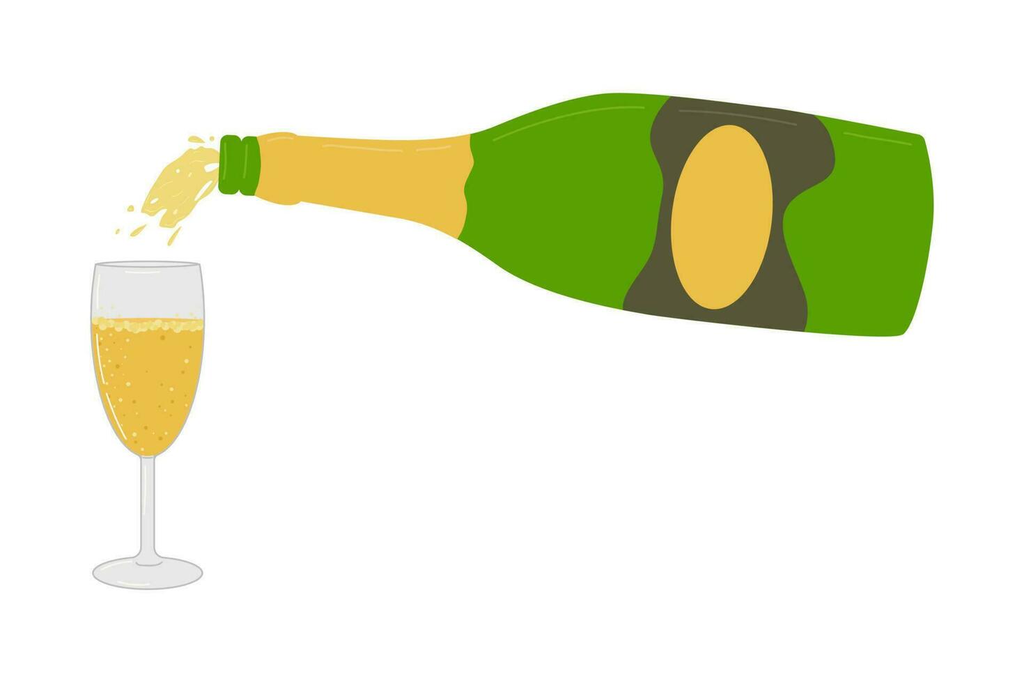 Champagne drink isolated on a white background. vector