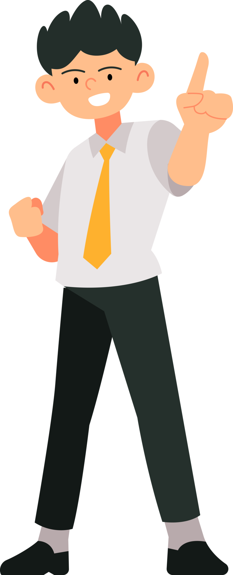 Businessman character show hand number one, power man concept