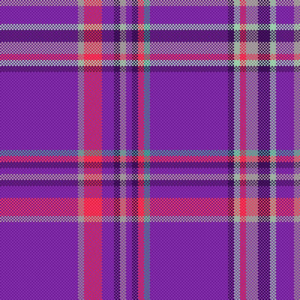 Check fabric seamless of background vector textile with a texture tartan pattern plaid.