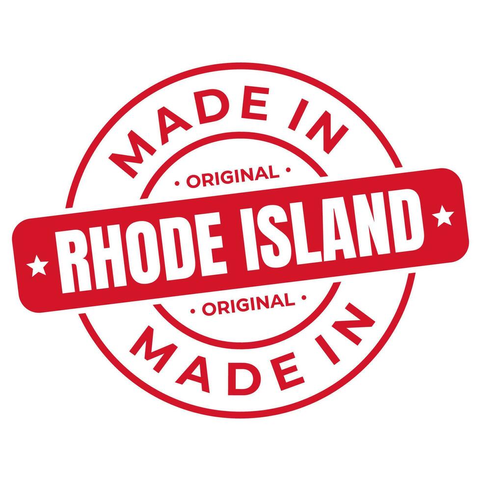 Made In Rhode Island Stamp Logo Icon Symbol Design. Seal National