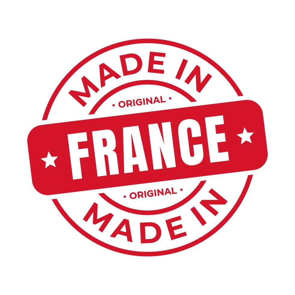 Made In France Stamp Logo Icon Symbol Design. Seal National Original Product Badge. Vector Illustration