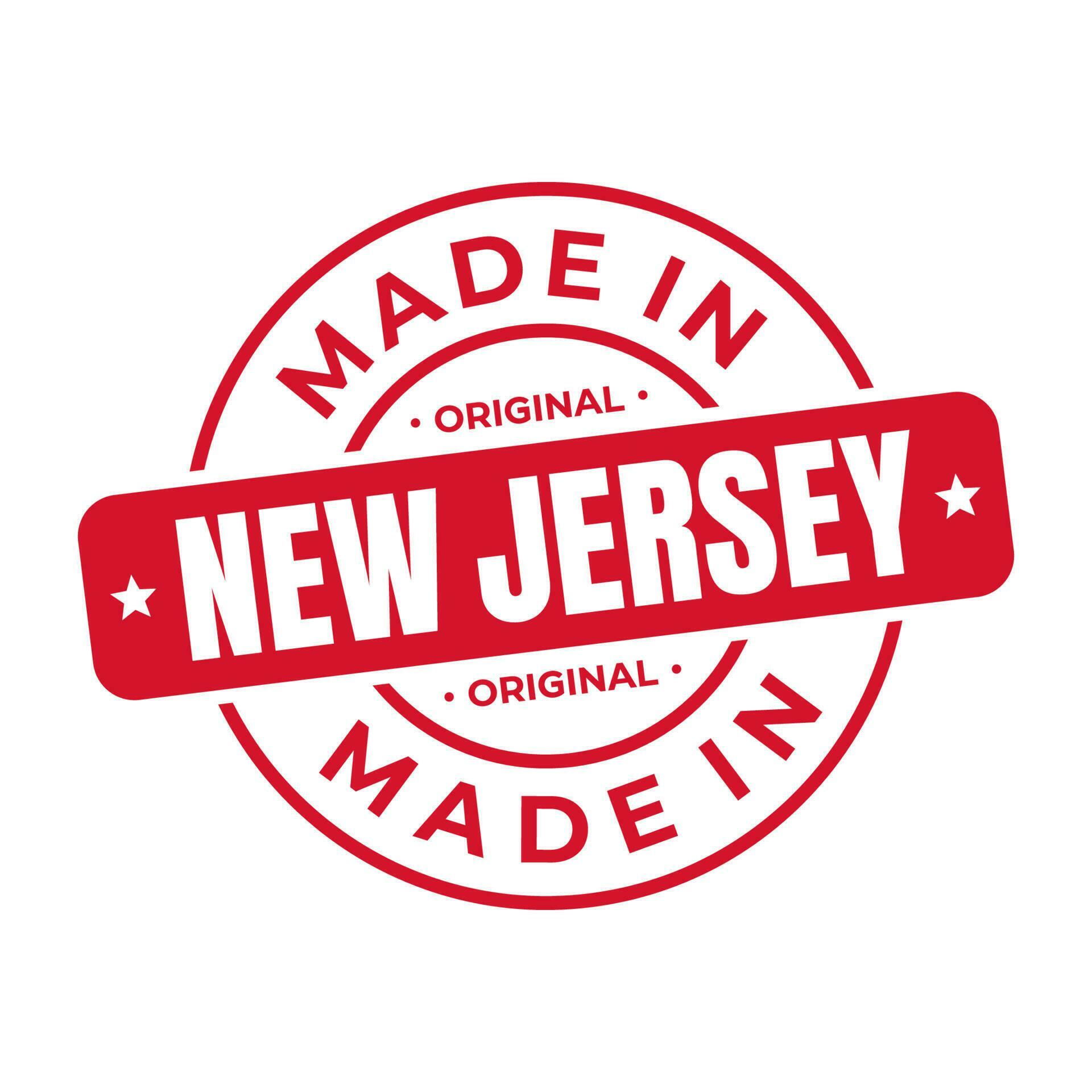 Made In New Jersey Stamp Logo Icon Symbol Design. Seal National
