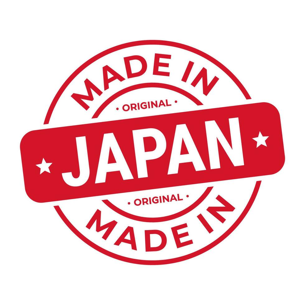 Made In Japan Stamp Logo Icon Symbol Design. Seal National Original Product Badge. Vector Illustration