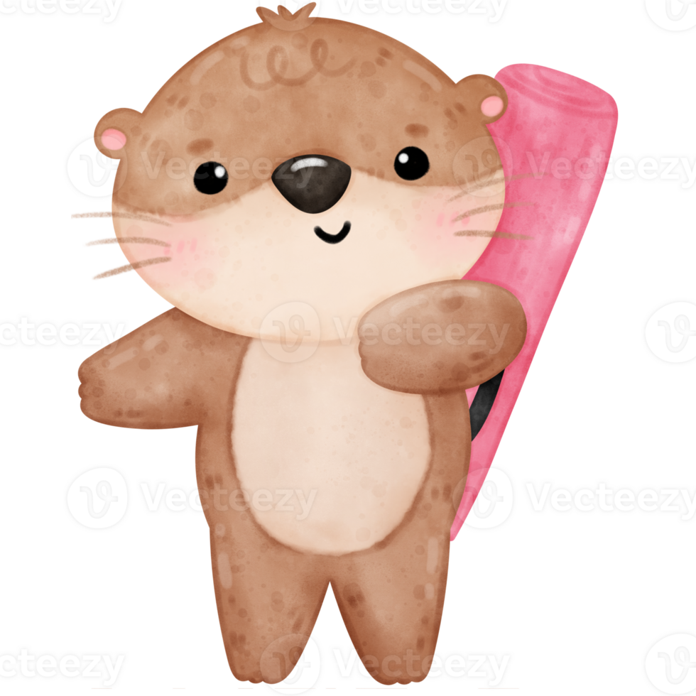 mignonne loutre yoga, yoga, yoga loutre, yoga ours, yoga pose png