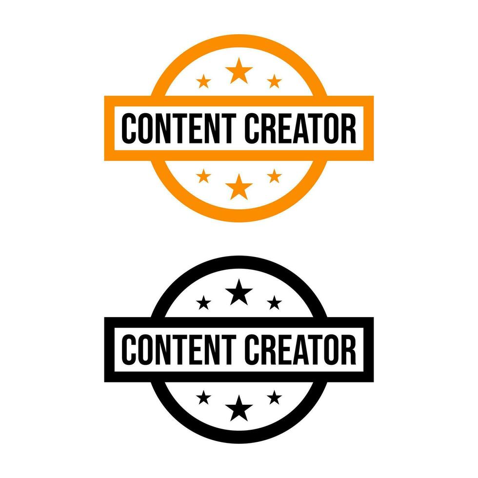 Content creator business icon label badge design vector