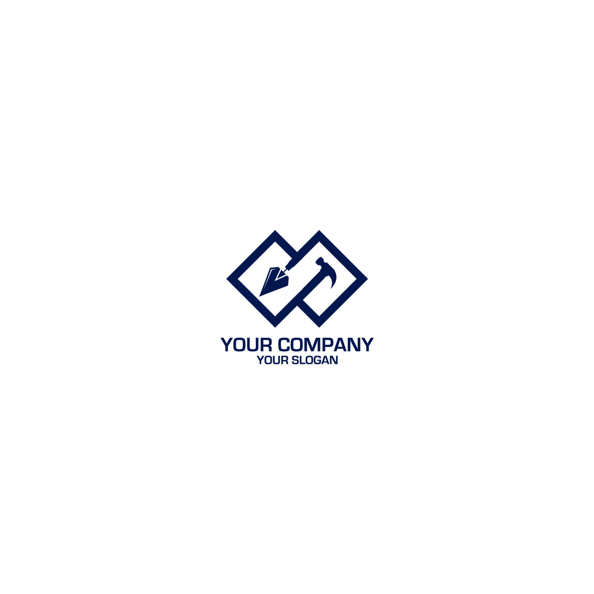 Trowel and Hammer Logo Design Vector 24208616 Vector Art at Vecteezy