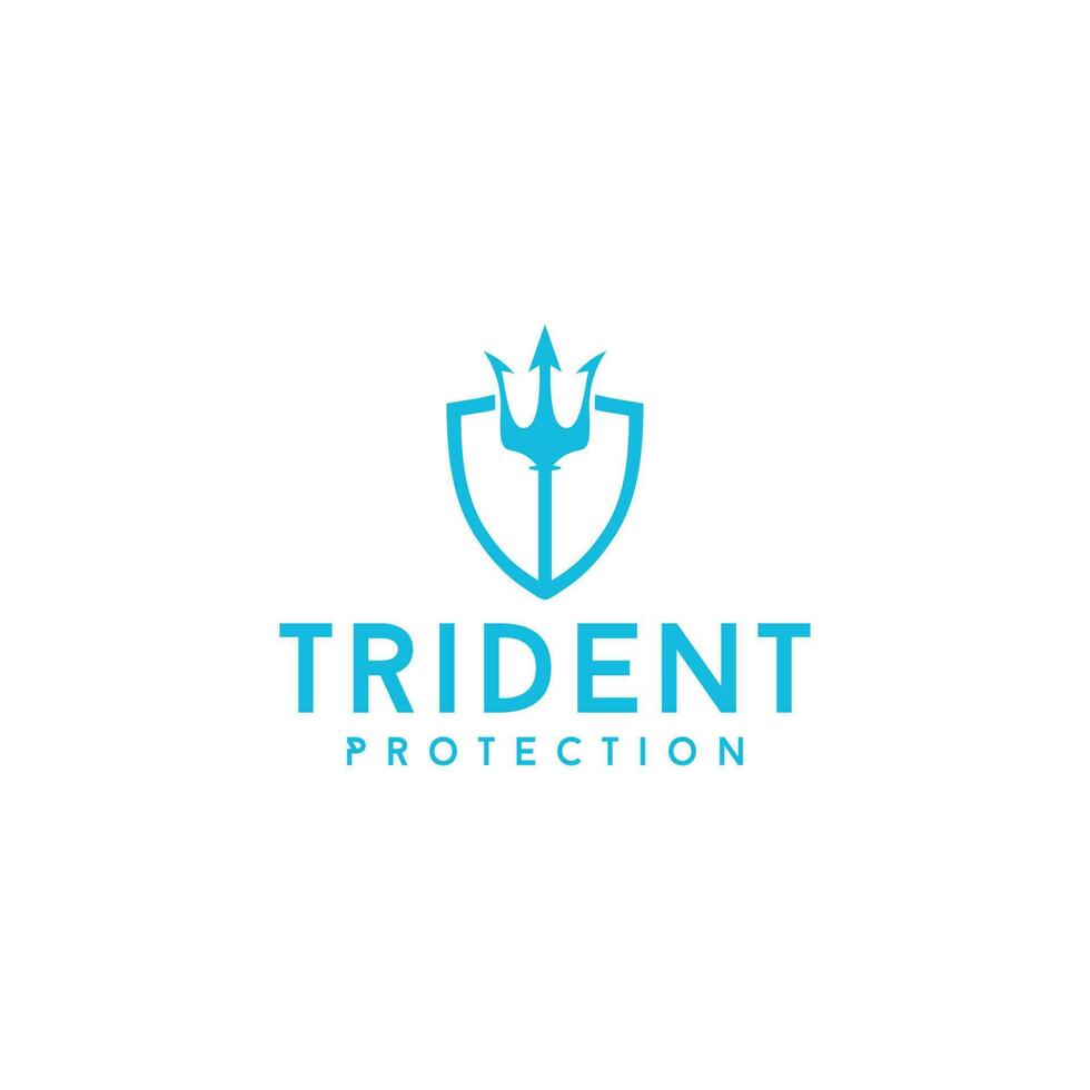 tridente proteccion logo diseño vector