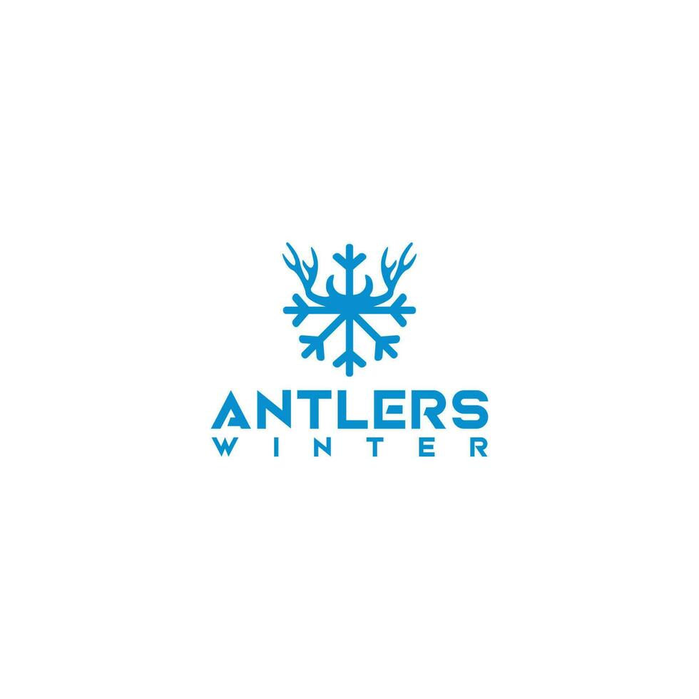 Antlers Winter Logo Design Vector