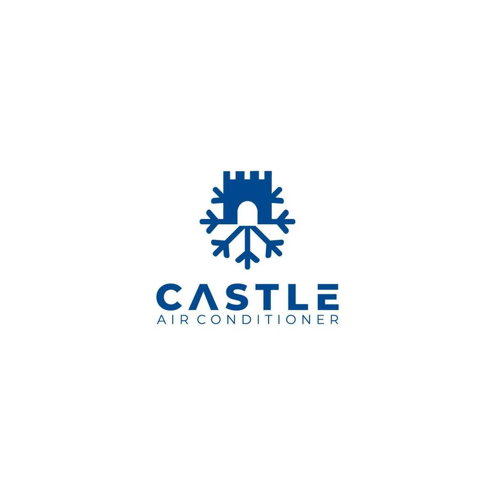 Castle Winter Logo Design Vector