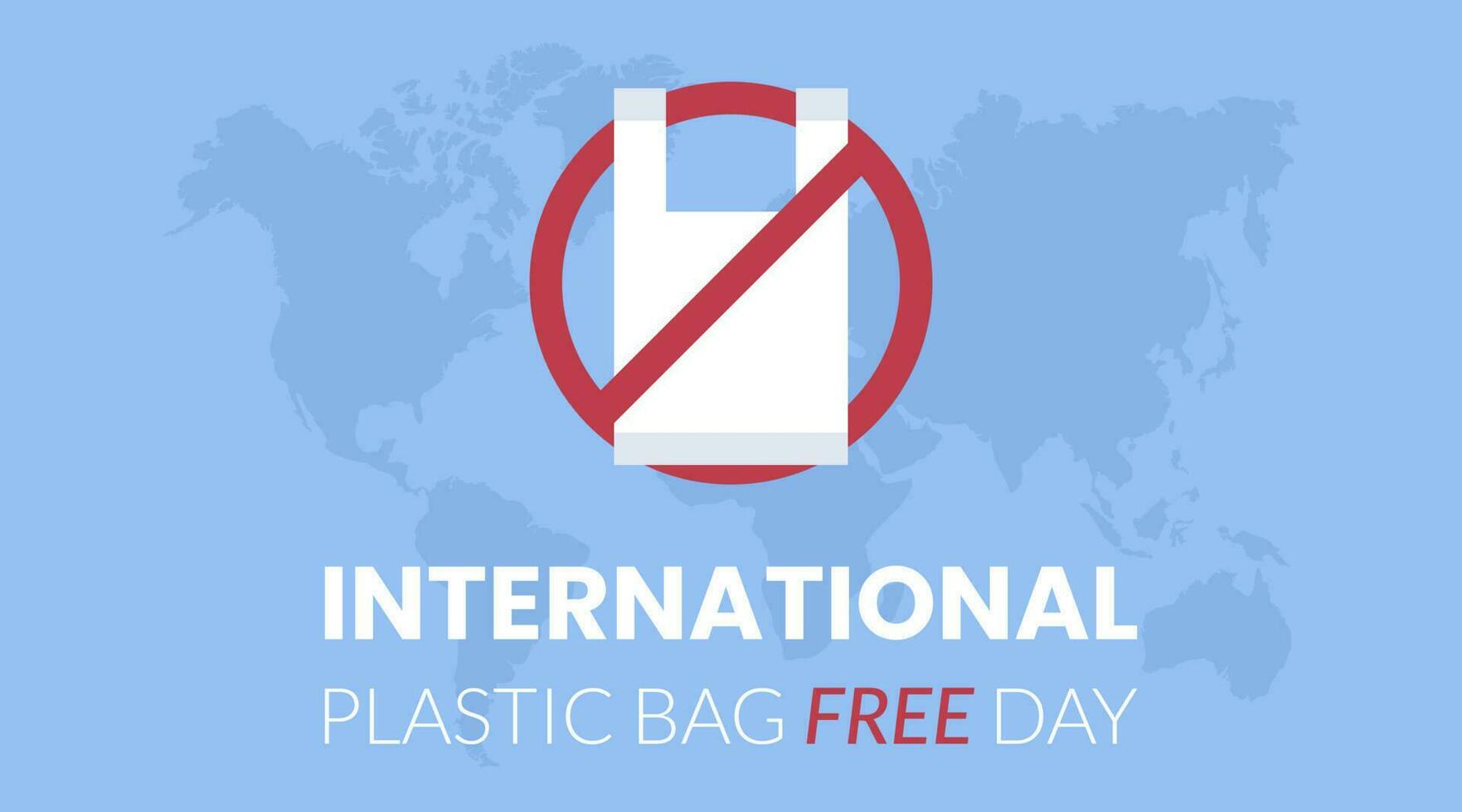 International plastic bag free day flat design vector