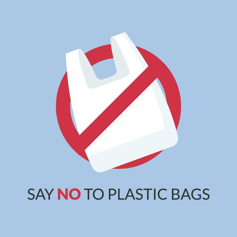 Say no to plastic bag, International plastic bag free day related vector