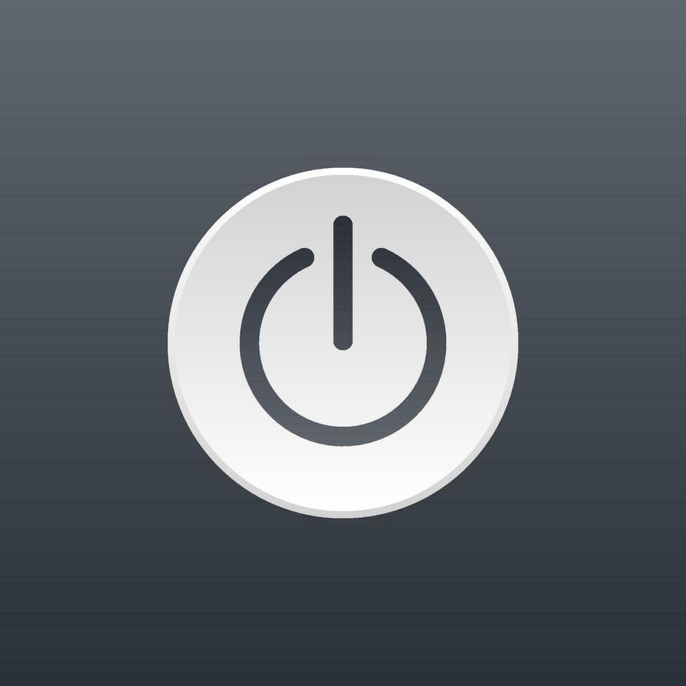 Power button front device panel vector icon