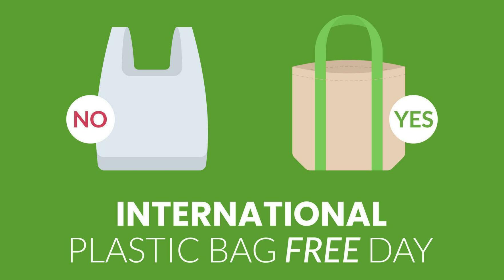 Say no to plastic bag and yes for cloth bag, International plastic bag free day related vector