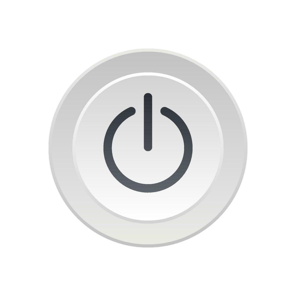 Power button front device panel vector icon